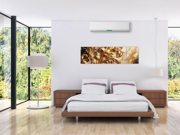 Obraz - Mramor se zlatem (170x50 cm)