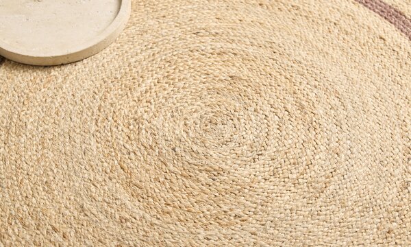 Diamond Carpets India, Ručně vázaný kusový koberec Ora J-28 Natural kruh, 120x120 (průměr) kruh, béžová, chodba / předsíň