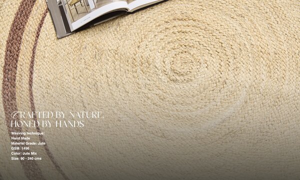 Diamond Carpets India, Ručně vázaný kusový koberec Nora J 30 Natural kruh, 120x120 (průměr) kruh, béžová, chodba / předsíň
