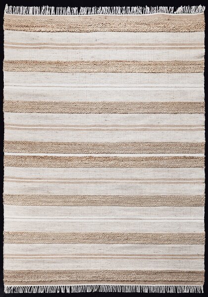 Diamond Carpets India, Ručně vázaný kusový koberec Praha HL 80 Natural Silver, 120x170, béžová, chodba / předsíň