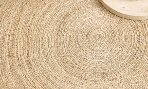 Diamond Carpets India, Ručně vázaný kusový koberec Rhea J-11 Natural kruh, 120x120 (průměr) kruh, béžová, chodba / předsíň