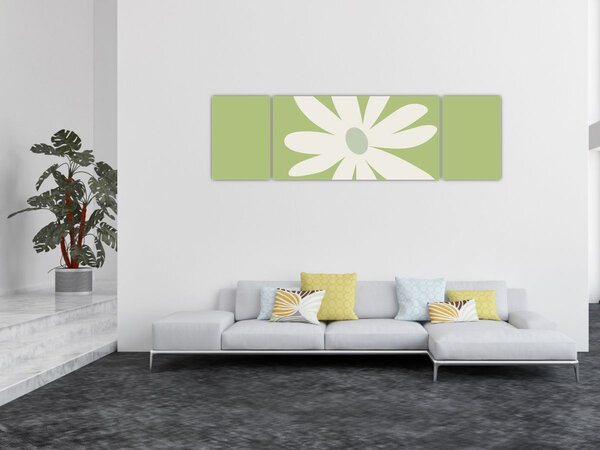 Obraz - Hippies, zelené květy N⁰2 (170x50 cm)