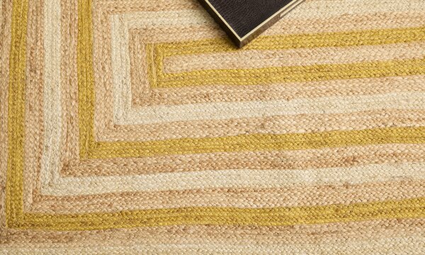 Diamond Carpets India, Ručně vázaný kusový koberec Soren J-41 Natural Yellow, 120x170, žlutá, chodba / předsíň
