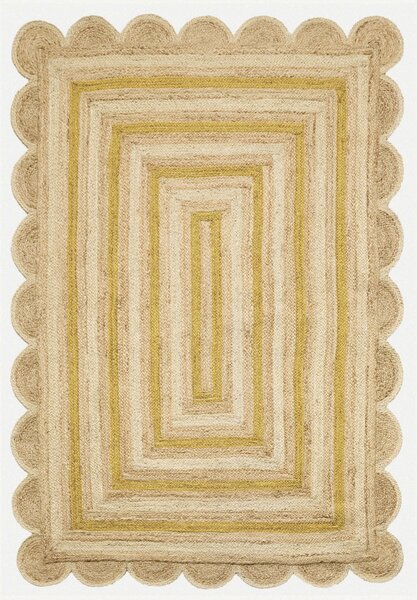 Diamond Carpets India, Ručně vázaný kusový koberec Soren J-41 Natural Yellow, 120x170, žlutá, chodba / předsíň