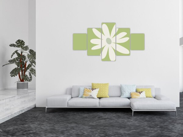 Obraz - Hippies, zelené květy N⁰2 (125x70 cm)