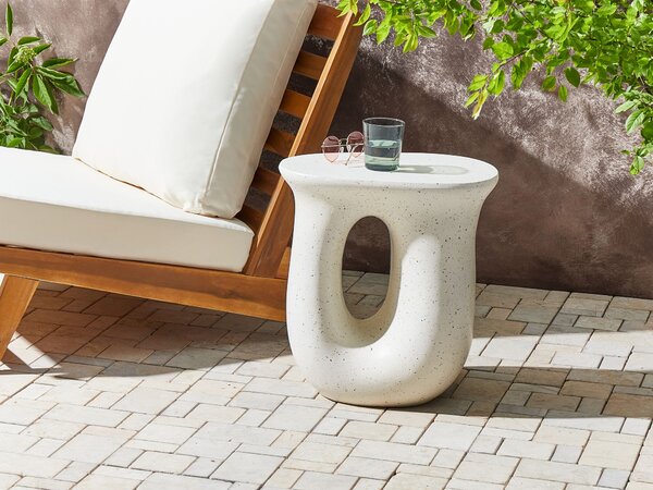 Odkládací stolek IDRO 42 cm 28 cm Terrazzo efekt Bílé terrazzo