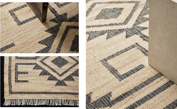 Diamond Carpets India, Ručně vázaný kusový koberec Trellis 2338 Natural, 120x170, béžová, chodba / předsíň