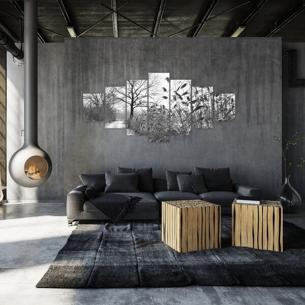 Obraz - Pole v zimě (210x100 cm)