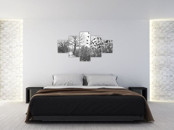 Obraz - Pole v zimě (125x70 cm)