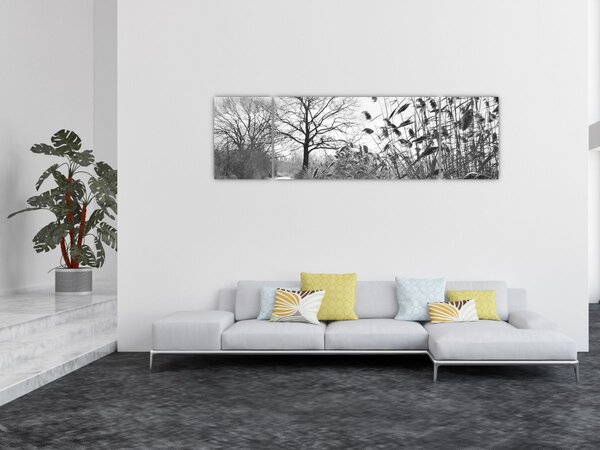 Obraz - Pole v zimě (170x50 cm)