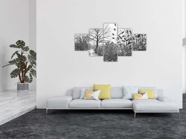 Obraz - Pole v zimě (125x70 cm)