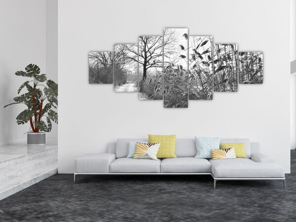 Obraz - Pole v zimě (210x100 cm)
