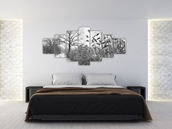 Obraz - Pole v zimě (210x100 cm)