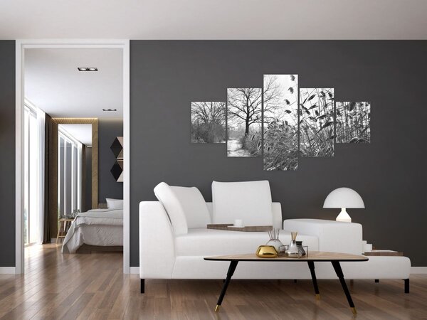 Obraz - Pole v zimě (125x70 cm)