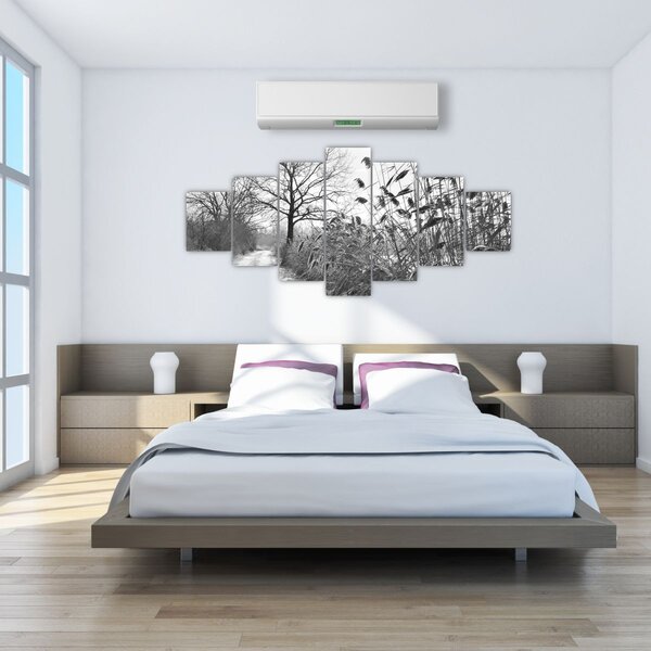 Obraz - Pole v zimě (210x100 cm)