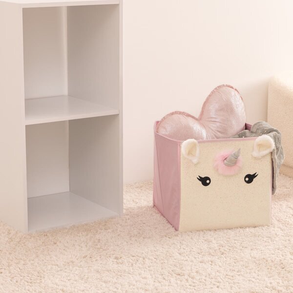 Úložný box Unicorn, 29x29x29 cm, růžová