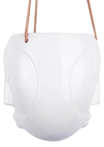 ZÁVĚSNÝ KVĚTINÁČ MASK BÍLÝ