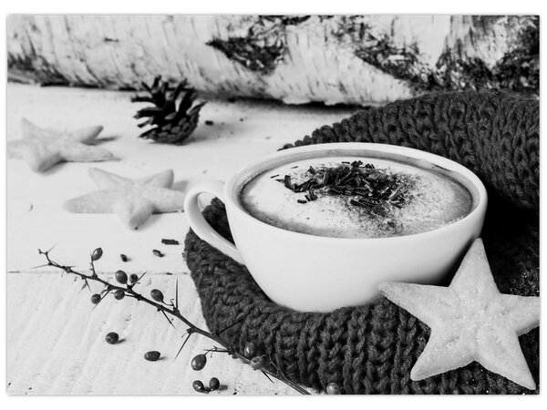 Obraz - Zimní cappuccino (70x50 cm)