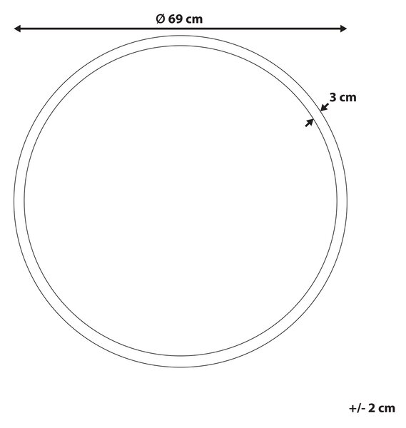 Zrcadlo MARTEL 69 cm 69 cm Černá