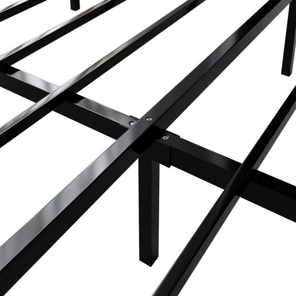 Designová postel 140 x 200 černá s LED podsvícením