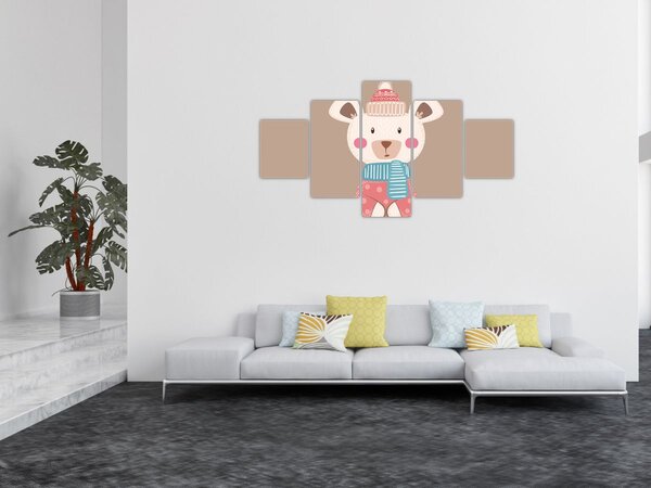 Obraz - Myška se šálou (125x70 cm)