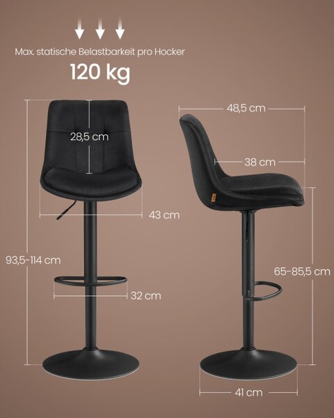 Set dvou barových židlí LJB198BH01 (2ks)