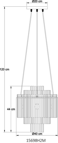 GLOBO 15698H2M GORLEY závěsné svítidlo D400mm 5xE14 zlatá, opálová