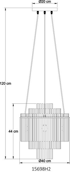 GLOBO 15698H2 GORLEY závěsné svítidlo D400mm 5xE14 černá, kouřová