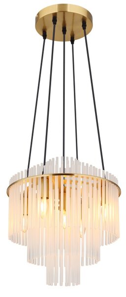 GLOBO 15698H2M GORLEY závěsné svítidlo D400mm 5xE14 zlatá, opálová