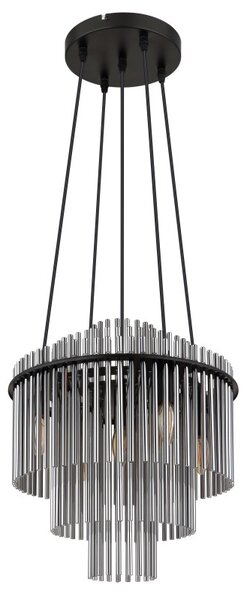 GLOBO 15698H2 GORLEY závěsné svítidlo D400mm 5xE14 černá, kouřová