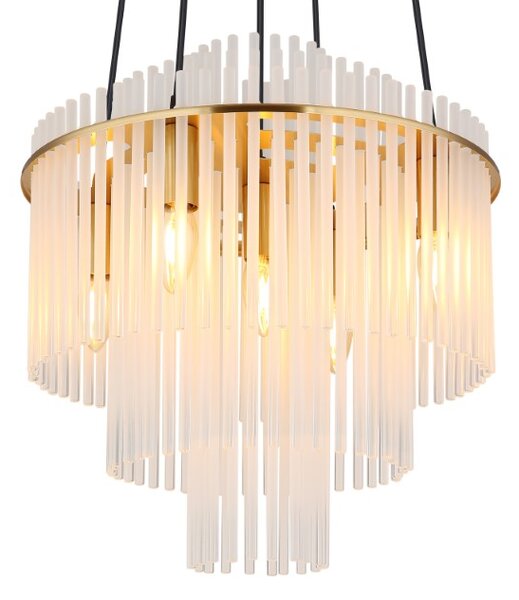 GLOBO 15698H2M GORLEY závěsné svítidlo D400mm 5xE14 zlatá, opálová
