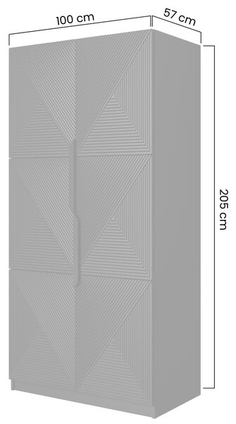 Skříň Asha 100 cm - černý mat / černé kovové úchytky