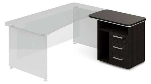 Přístavný kontejner TopOffice 90 x 55 cm, pravý, wenge