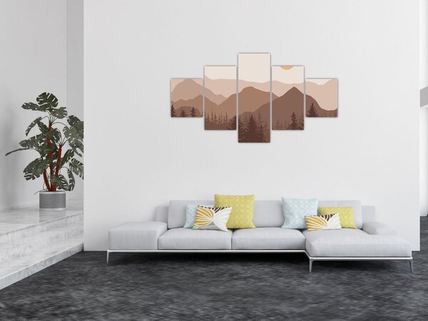 Obraz - Hnědé pohoří N⁰1 (125x70 cm)