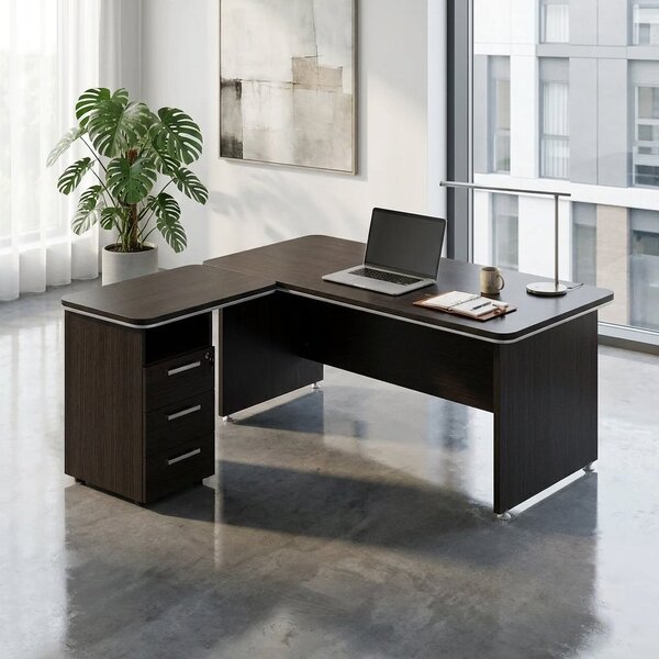 Přístavný kontejner TopOffice 90 x 55 cm, levý, wenge