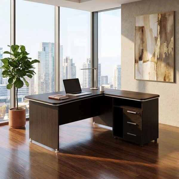 Přístavný kontejner TopOffice 90 x 55 cm, pravý, wenge