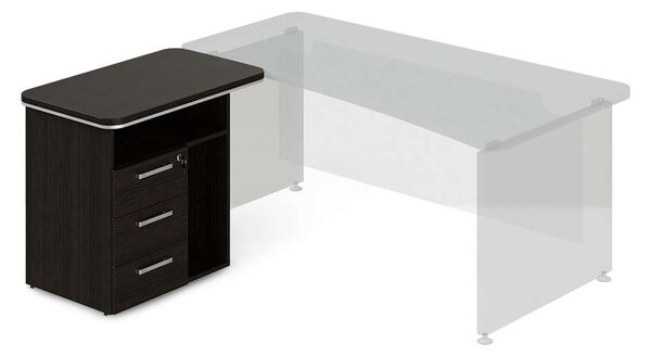 Přístavný kontejner TopOffice 90 x 55 cm, levý, wenge