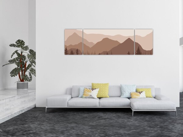 Obraz - Hnědé pohoří N⁰1 (170x50 cm)