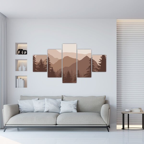 Obraz - Hnědé pohoří N⁰2 (125x70 cm)