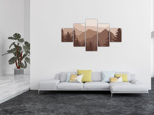 Obraz - Hnědé pohoří N⁰2 (125x70 cm)