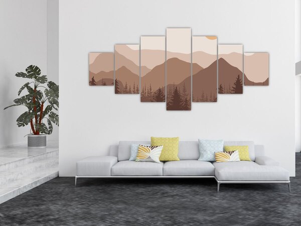 Obraz - Hnědé pohoří N⁰1 (210x100 cm)