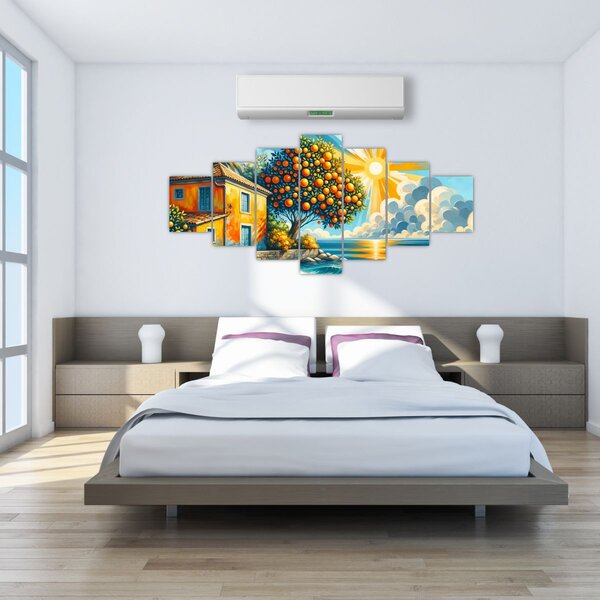 Obraz - Dům s pomeranči I. (210x100 cm)