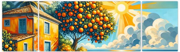 Obraz - Dům s pomeranči I. (170x50 cm)