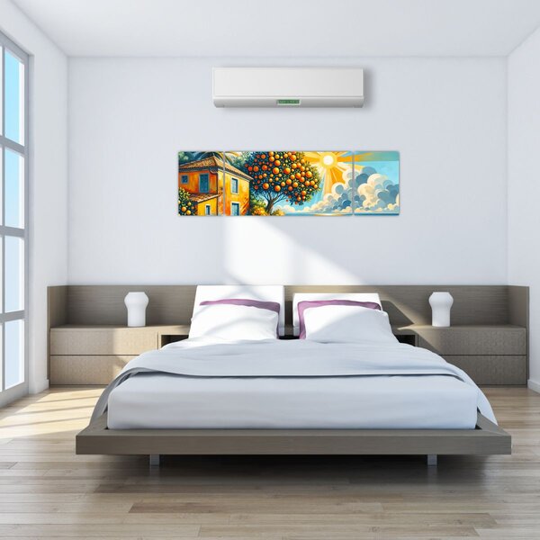 Obraz - Dům s pomeranči I. (170x50 cm)