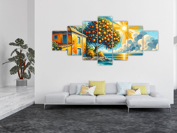 Obraz - Dům s pomeranči I. (210x100 cm)