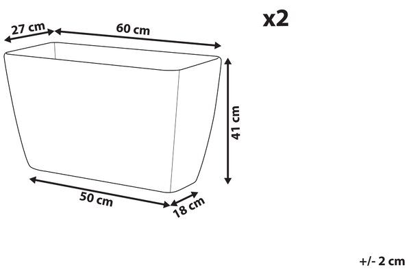Sada 2 květináčů BARIS 60 cm Béžová