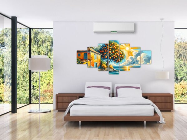 Obraz - Dům s pomeranči I. (210x100 cm)