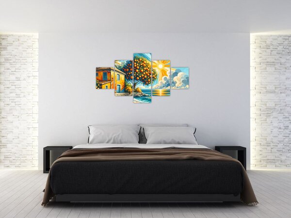 Obraz - Dům s pomeranči I. (125x70 cm)