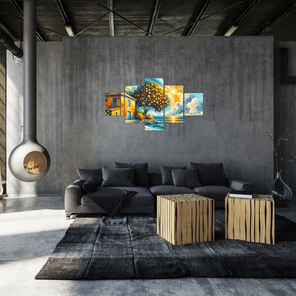 Obraz - Dům s pomeranči I. (125x70 cm)