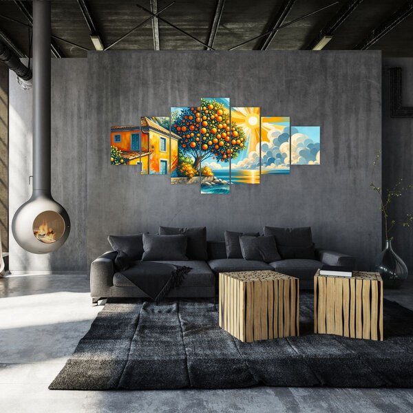 Obraz - Dům s pomeranči I. (210x100 cm)